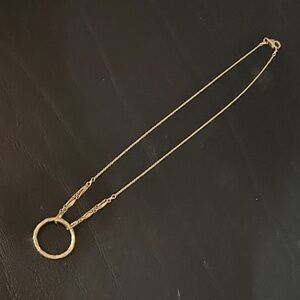 NECKLACE , Elegant Gold Circle Pendant